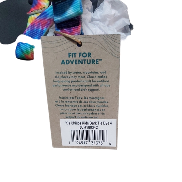 Kids Chaco Chillos Tie-Dye Sandals Black Size 4 NWOB - Picture 6 of 6